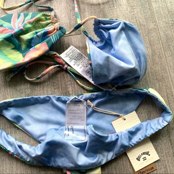 π₯π₯BILLABONG - RIDES AND TIDES REVERSIBLE BANDEAU TANGA BIKINI SETπ₯π₯ - Picture 10 of 10